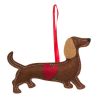 Suspension de Noël en feutrine - Teckel Coeur 13cm