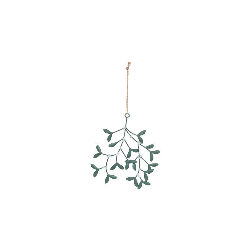 Suspension de Noël en métal - Gui vert - 14cm