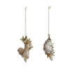 Suspension de Noël en résine - Hérisson OU Ecureuil feuille doré - 10cm