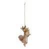 Suspension de Noël en résine - Hérisson OU Ecureuil feuille doré - 10cm