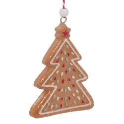 Suspension de Noël en résine - Set de 3 Sujets Biscuits de Noël - 8cm