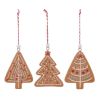 Suspension de Noël en résine - Set de 3 Sujets Biscuits de Noël - 8cm