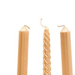 Set de 4 Bougies Bâtons droites et torsadées pailletées - Bronze - 48g