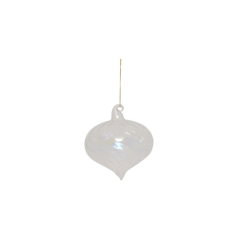 Boule de Noël en verre - Goutte irisée - D8cm