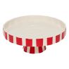 Plateau de présentation en céramique - Rayé rouge et blanc - D27cm