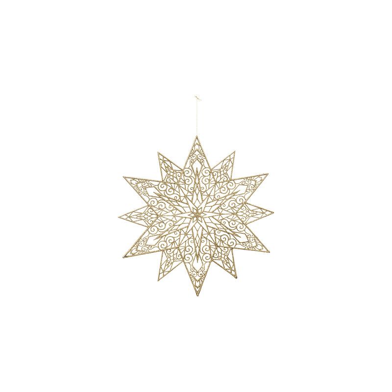 Suspension de Noël - Sujet étoile en plastique doré - 48cm