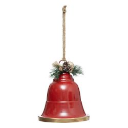 Cloche en métal rouge -...