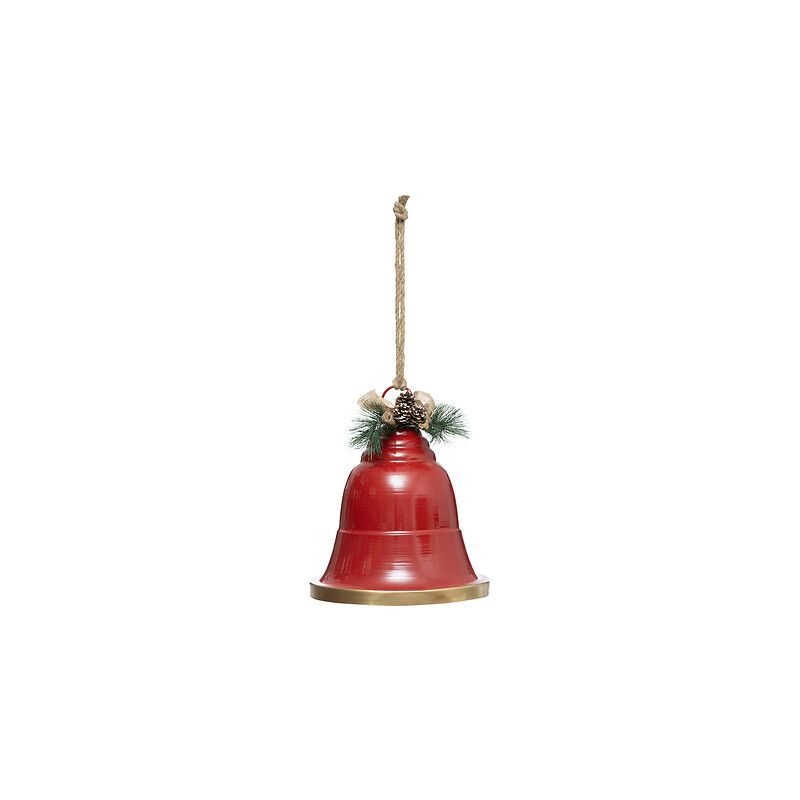 Cloche en métal rouge - 32x39cm