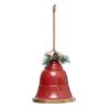 Cloche en métal rouge - 32x39cm