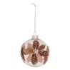 Boule de Noël en verre - Couronne feuilles - D8cm
