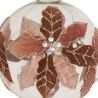 Boule de Noël en verre - Couronne feuilles - D8cm