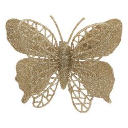 Suspension de Noël - 3 Sujets papillons dorés - 10cm