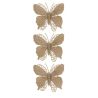 Suspension de Noël - 3 Sujets papillons dorés - 10cm