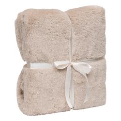Plaid Fourrure en Polyester métallisé beige - 130x180cm