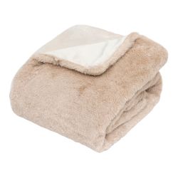 Plaid Fourrure en Polyester métallisé beige - 130x180cm