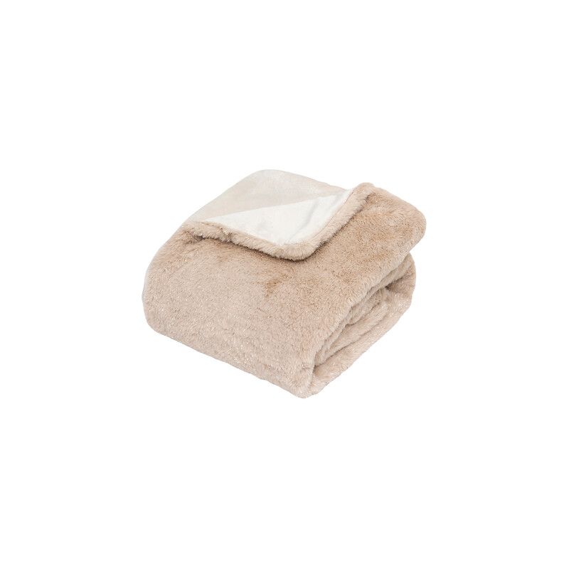 Plaid Fourrure en Polyester métallisé beige - 130x180cm