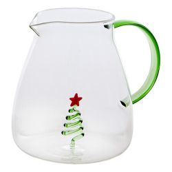 Théière Nelya en verre et en inox - Gingerman ou Sapin ou Sucre d'orge ou Couronne de Noël