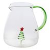 Théière Nelya en verre et en inox - Gingerman ou Sapin ou Sucre d'orge ou Couronne de Noël