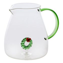 Théière Nelya en verre et en inox - Gingerman ou Sapin ou Sucre d'orge ou Couronne de Noël