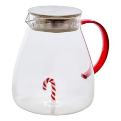 Théière Nelya en verre et en inox - Gingerman ou Sapin ou Sucre d'orge ou Couronne de Noël