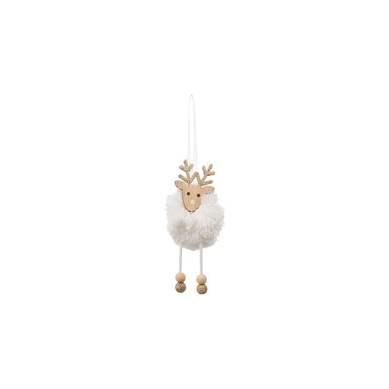 Suspension de Noël - Sujet renne - Bois et polyester - 11cm
