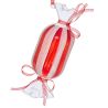 Suspension de Noël en verre - Bonbon rayé rouge - 13cm
