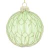 Boule de Noël en verre - Hexagones verts - D8cm