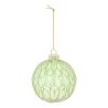 Boule de Noël en verre - Hexagones verts - D8cm
