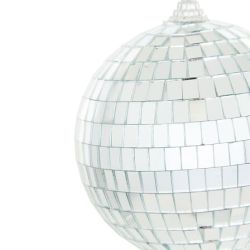 Boule de Noël en polystyrène - À facettes argentées - D10cm