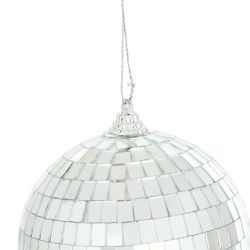 Boule de Noël en polystyrène - À facettes argentées - D10cm