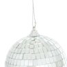 Boule de Noël en polystyrène - À facettes argentées - D10cm