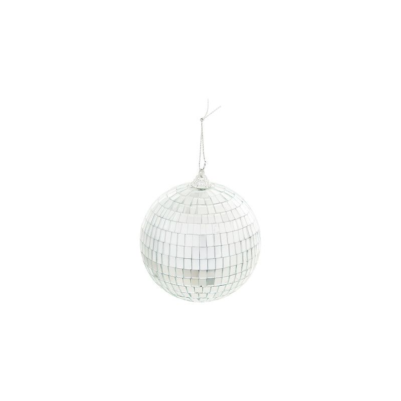 Boule de Noël en polystyrène - À facettes argentées - D10cm
