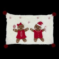 Coussin en polyester - Bonhommes Pain d'épices - 50x30cm