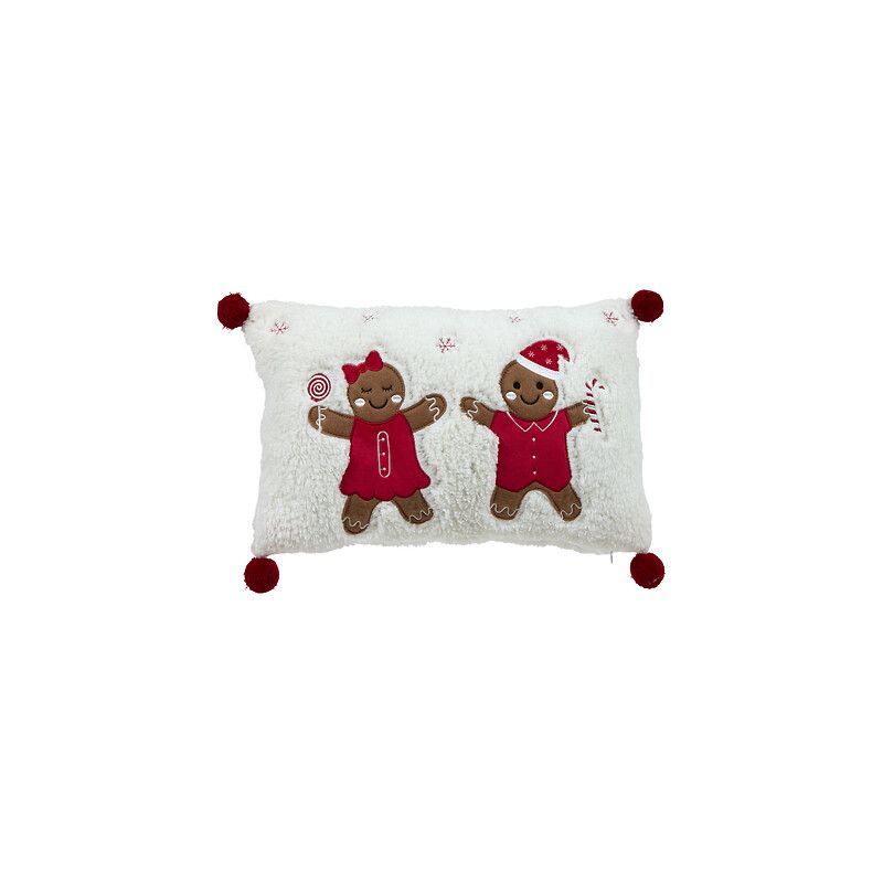 Coussin en polyester - Bonhommes Pain d'épices - 50x30cm