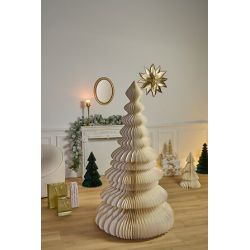 Sapin origami en papier écru - H180cm