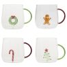 Mug de Noël en verre - Nelya Gingerman ou Sapin ou Sucre d'orge ou Couronne de Noël - 40cl