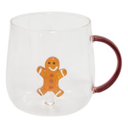 Mug de Noël en verre - Nelya Gingerman ou Sapin ou Sucre d'orge ou Couronne de Noël - 40cl