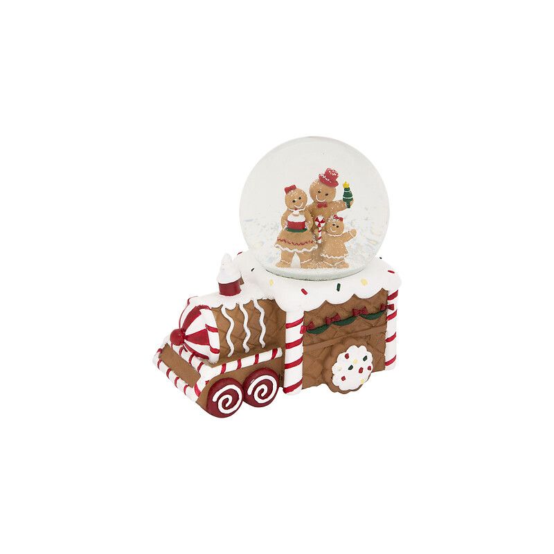 Boule à neige lumineuse et musicale - Train Gingerman - D10cm