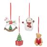 Suspension de Noël en résine - Cheval à bascule OU Bonhomme de neige OU Sapin Cadeau OU Ourson - H8.5cm