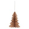 Suspension de Noël en papier - Sapin origami beige - 15cm