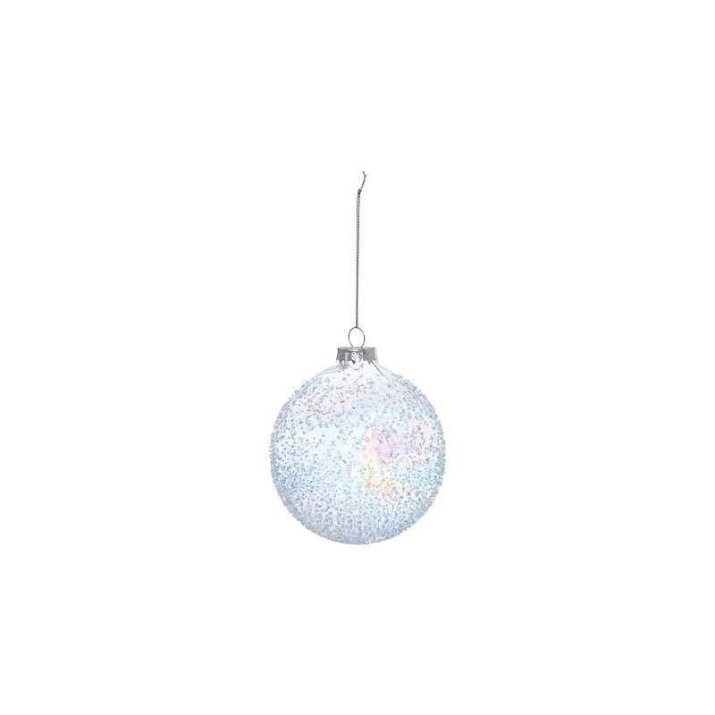 Boule de Noël en verre - Irisée avec picots - D10cm