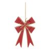 Suspension de Noël en métal - Nœud double Vert OU rouge - 15cm