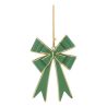 Suspension de Noël en métal - Nœud double Vert OU rouge - 15cm