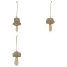 Suspension de Noël en bois - Champignon paillette doré (3 formes différentes au choix)- 9cm