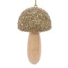 Suspension de Noël en bois - Champignon paillette doré (3 formes différentes au choix)- 9cm