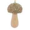 Suspension de Noël en bois - Champignon paillette doré (3 formes différentes au choix)- 9cm