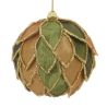 Suspension de Noël en polystyrène - Sujet pétales vert doré (Boule ou Goutte)- 8cm