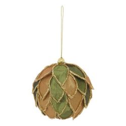 Suspension de Noël en polystyrène - Sujet pétales vert doré (Boule ou Goutte)- 8cm