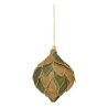 Suspension de Noël en polystyrène - Sujet pétales vert doré (Boule ou Goutte)- 8cm