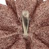 Suspension de Noël - Set de 3 Fleurs roses pailletées - 9.5cm